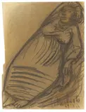 Träumende by Ernst Barlach, 1922, Kohle auf Papier (aus einem Skizzenblock), sold Jun 2021