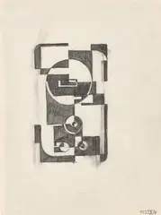 Der elektrische Zähler by Walter Dexel, 1922, Bleistift auf Papier (aus einem Skizzenbuch), sold May 2022