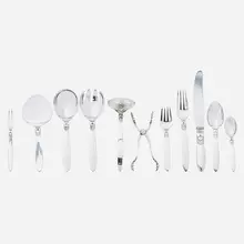 Five-piece Cactus flatware set for eight by Gundorph Albertus, Denmark, sold Jan 2018