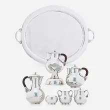 Assembled tea, coffee, and chocolate set by Héctor Aguilar, Mexico, sold Jan 2018