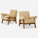 Le Corbusier and Pierre Jeanneret, Pair of lounge chairs from the High Court
