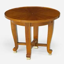 Inlaid side table by Jules Leleu, France, sold Jan 2018