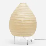 Akari light sculpture, model 23N by Isamu Noguchi, washi paper, bamboo, enameled steel, sold Aug 2023