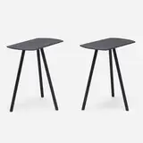 Stools, pair by Kazunori Kochi, c. 2010, lacquered oak, sold Aug 2023