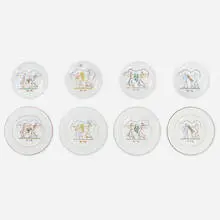 Le quattro stagioni tableware by Gio Ponti, transfer-printed porcelain, sold Aug 2023