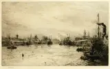 'The Clyde at Glasgow' by William Lionel Wyllie, etching, sold Feb 2015