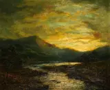 Highland river landscape by John Falconer Slater, oil on canvas, sold Feb 2015