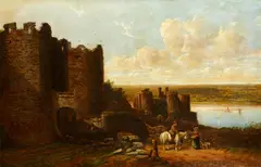 Travellers by Conway Castle by John Joseph Hughes, oil on canvas, sold Feb 2015