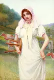 The Milkmaid by Henry Ryland, watercolour, sold Feb 2015