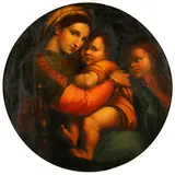 The Madonna della Sedia by called Raphael Raffaello Sanzio, oil on canvas, circular,, sold Feb 2015