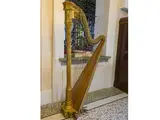 Gothic harp in maple and golden pastille, Paris 19th century by Sébastien Erard, maple case, offered Oct 2026