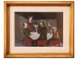 Characters in an interior by Renzo Grazzini, oil on panel, offered Oct 2026