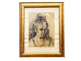 Portrait of a Young Girl, 1962 by Vittorio Granchi, charcoal on paper, offered Oct 2026