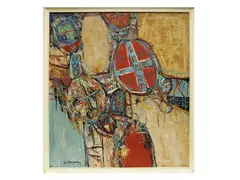 Composition by Giorgio Albertini, oil on panel, offered Oct 2026