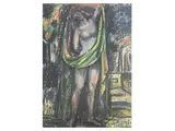 Female nude by Antonio Berti, mixed media on cardboard, offered Oct 2026