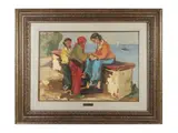 Figures in a seascape by Basso Ragni, oil on panel, offered Oct 2026