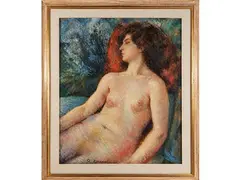 Female Nude by Oreste Zuccoli, oil on canvas, offered Oct 2026