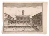 View of the Piazza Maggiore with the view of the Public Palace in Bologna by Thomas Salmon, copper engraving, offered Sep 2026