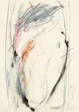 Kritzelzeichnung by Franz Erhard Walther, 1961, Wachskreide, Farbstift und Bleistift auf dünnem Papier (beidseitig), sold Nov 2013