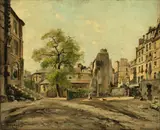 Hof mit Blick auf die Kirche St. Julien le Pauvre in Paris by Emmanuel Lansyer, 1886, Öl auf Leinwand, sold Nov 2014