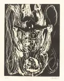 Weisse Mutter, schwarzes Kind by Georg Baselitz, 1985, Holzschnitt auf Velin, sold Dec 2016