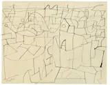 Eduard Bargheer, Ohne Titel (Häuser), Um 1965, Tuschfeder auf Bütten