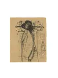 Der Zylinder. 1890er-Jahre by Christian Rohlfs, Kreide auf Papier (aus einem Skizzenbuch), sold Oct 2018