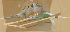 Collage Nr.5 by André Thomkins, 1970, Papiercollage, Aquarell, Deckweiß und Bleistift auf Karton, sold Jun 2016