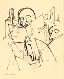 Zeitungsleser by Karl Hofer, Um 1945, Tusche auf Velin, sold Nov 2014