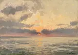 Abend auf dem Atlantischen Ocean by Carl Wuttke, 1893, Öl auf Holz, sold Nov 2015
