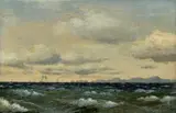 Himmel und Meer by Carl Emil Baagøe, 1854, Öl auf Papier auf Leinwand, sold Jun 2016