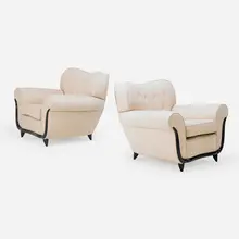 Pair of lounge chairs by attribution Guglielmo Ulrich, Italy, sold Jan 2018