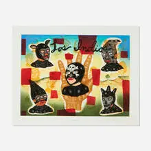 Los Indios by Fred Stonehouse, 2001, etching and aquatint in colors, sold Aug 2023