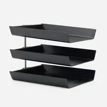 Letter tray by Florence Knoll, 1948, lacquered wood, aluminum, sold Aug 2023