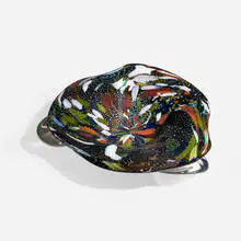 Polychrome bowl by Murano, c. 1965, glass with internal decoration, sold Aug 2023