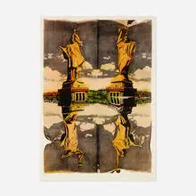 Statue de la liberte by Pol Bury, 1991, lithograph in colors, sold Aug 2023