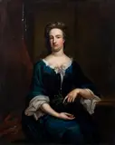 Portrait of Elizabeth Ward (1638-1714), three-quarter-length, in a blue dress, seated by Sir Godfrey Kneller, oil on canvas, sold Feb 2015