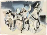 Maskerade by Eduard Bargheer, 1941, Aquarell über Bleistift auf Bütten, sold May 2014