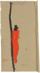 Rote Figur by Karl Bohrmann, 1995, Ölkreide auf bräunlichem Papier, sold May 2014