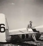 Auf dem Segelflugplatz „Mensch-Vogel <br /> by Herbert List, (Ernst Zorbel)“. 1934 Vintage. Silbergelatineabzug, sold May 2008