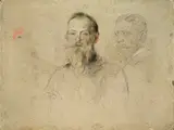 Luitpold Prinzregent von Bayern und Portraitstudie by Franz von Lenbach, Pastell und Bleistift auf Pappe, sold Nov 2009