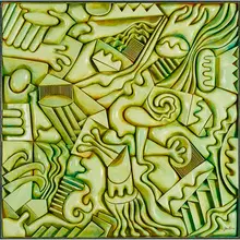Large wall-hanging sculpture by Stan Dann, sold Jan 2018
