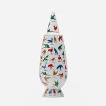 100% Make-up vase by Alessandro Mendini and Milton Glaser, 1992, transfer-printed porcelain, sold Aug 2023