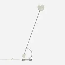 Floor lamp by Modern, c. 1955, aluminum, enameled aluminum, enameled steel, sold Aug 2023