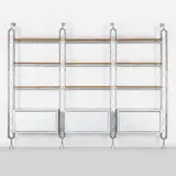 Abracadabra wall unit by Donato d'Urbino and Paolo Lomazzi Jonathan de Pas, c. 1985, enameled steel, aluminum, lacquered mdf, sold Aug 2023
