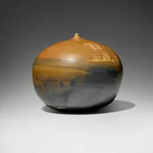 Untitled by Toshiko Takaezu, c. 1980, glazed porcelain, sold Aug 2023