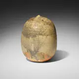 Untitled (with rattle) by Toshiko Takaezu, c. 1985, glazed stoneware, sold Aug 2023