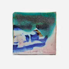Tile by Toshiko Takaezu, c. 1985-95, glazed porcelain, sold Aug 2023