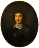 Portrait of a gentleman, bust-length, in black by Dutch School, oil on canvas, oval, sold Feb 2015