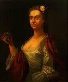 Portrait of a lady, traditionally identified as Alice Mops, half-length, holding a minature of Charles Edward Stuart by English School, oil on canvas, sold Feb 2015